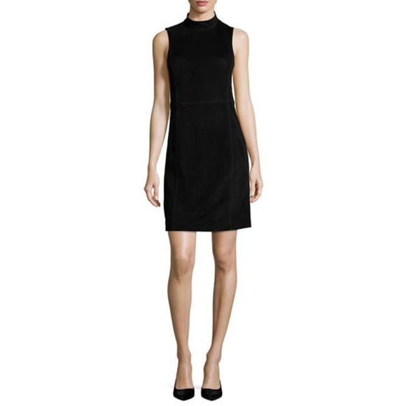 Theory Eulia DR Tidle Paneled Suede Cocktail Dress - Picture 1 of 6